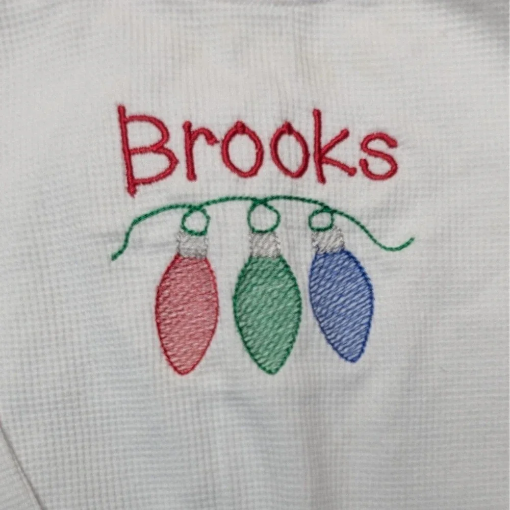 Brooks Winter Christmas Embroidered Garanimals Long Sleeve Bodysuits - 24 Months